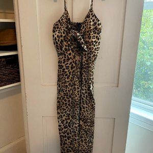 Cheetah Print Satin Jumpsuit